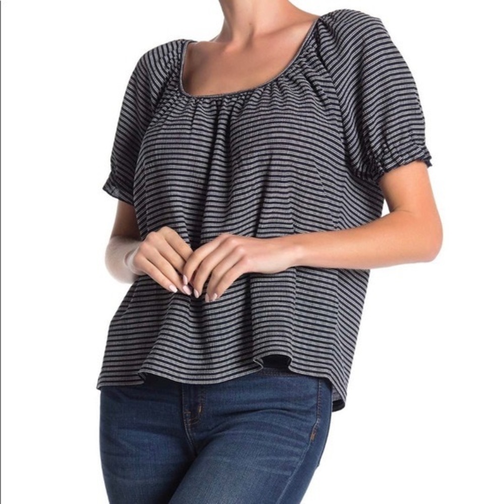 Madewell | TeXTURE & THREAD | navy & white striped top